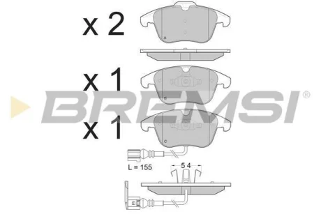 Гальмівні колодки пер. Tiguan 07-/Sharan 10- (Ate-Teves) BREMSI BP3394