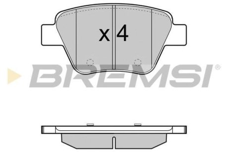 Тормозные колодки зад. Caddy/Jetta 10-/Golf 09-13 BREMSI BP3429