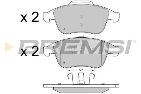Гальмівні колодки пер. Scenic/Megane 09-16/Clio 13-21 (ATE) (155,3x63x18) BREMSI BP3431