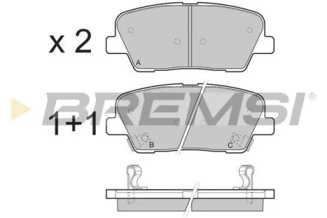 Гальмівні колодки зад. Santa Fe II/III 06-/Sorento II/III 09- (mando) (117x48,3x15,5) BREMSI BP3435