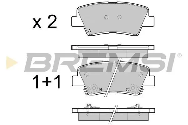 Гальмівні колодки зад. Hyundai i30/i40 11-/Kia Ceed 12- (akebono) BREMSI BP3471 (фото 1)