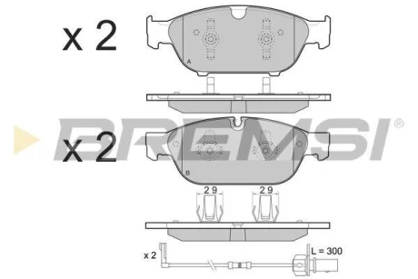 Гальмівні колодки пер. Audi A6/A8 10- (ATE) BREMSI BP3476