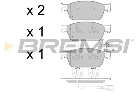 Гальмівні колодки пер. T5 09- (R17) (ATE) BREMSI BP3478