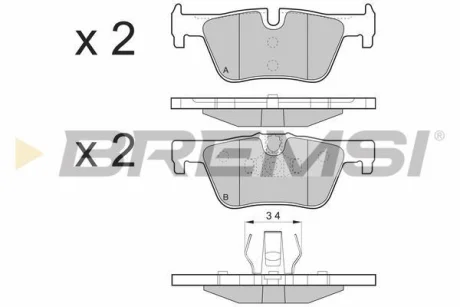 Гальмівні колодки зад. F36/F23/F34/F22/F33/F32/F21/F31/F20/F30 11- BREMSI BP3494
