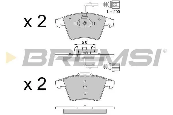 Гальмівні колодки пер. T5 03- (R16) BREMSI BP3508 (фото 1)
