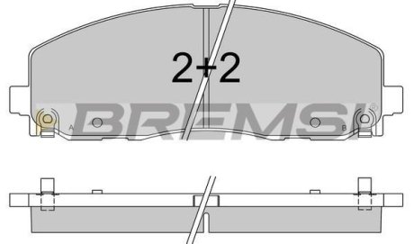 Тормозные колодки пер. Fiat Freemont 11-/Dodge Caravan 08- (183x63.2x19.5) BREMSI BP3543 (фото 1)