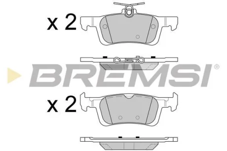 Гальмівні колодки зад. FIESTA VII/PEUGEOT 308 1.2-2.0 13- (ATE-TEVES) BREMSI BP3602