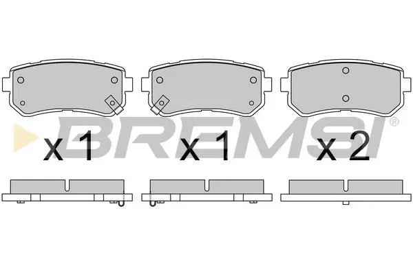 Гальмівні колодки зад. Hyundai i30 07-, Kona 17-, Tucson 18-, Kia Ceed 06-, Sportage 04- (Mando) BREMSI BP3614 (фото 1)
