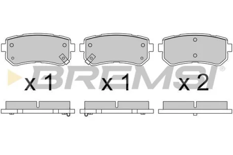 Гальмівні колодки зад. Hyundai i30 07-, Kona 17-, Tucson 18-, Kia Ceed 06-, Sportage 04- (Mando) BREMSI BP3614
