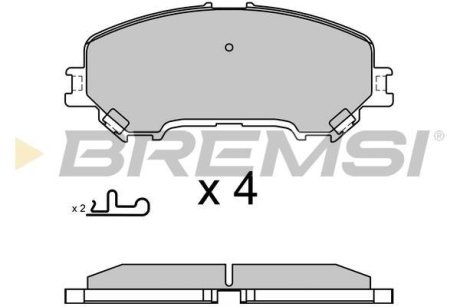 Тормозные колодки пер. Qashqai II/Kadjar 13- (Akebono) BREMSI BP3629 (фото 1)