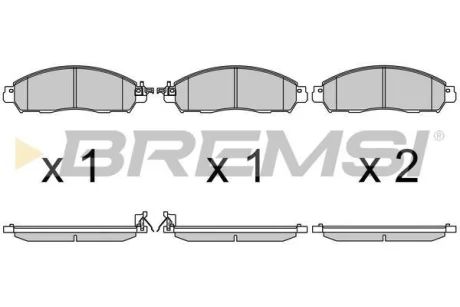Гальмівні колодки перед. NAVARA NP300 2.3-2.5 dCi 14- (AKEBONO) BREMSI BP3721