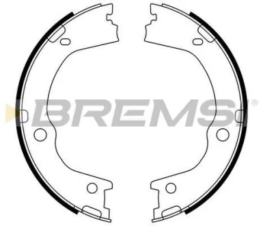 Колодки ручного гальма Sorento II 09- / Santa FE II 09-12 (26mm/190mm) BREMSI GF0898