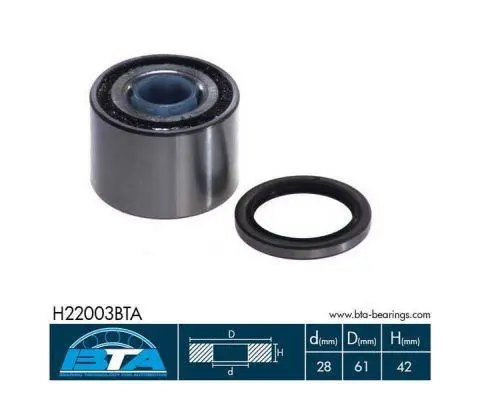 Комплект підшипника колеса задн лів/прав (28x61x42) TOYOTA COROLLA, COROLLA FX, SPRINTER CARIB 1.3-2.0D 06.83-06.02 BTA H22003BTA (фото 1)