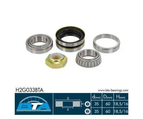 Комплект підшипника колеса задн лів (35x60x18,46) FORD SIERRA, SIERRA I, SIERRA II 1.3-2.8 08.82-02.93 BTA H2G033BTA (фото 1)