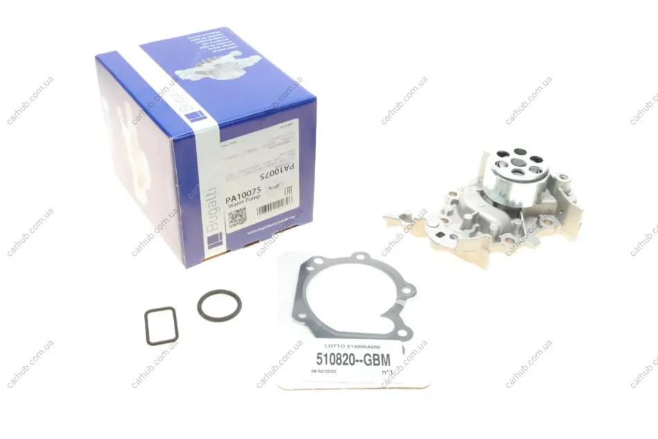 Помпа води Renault Clio II/III/IV/Logan II 1.2/1.2 16V 00-/Dacia Sandero 1.2 08- BUGATTI PA10075 (фото 1)