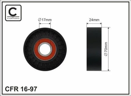 Ролик натяжний 70x17x24.5 CAFFARO 1697