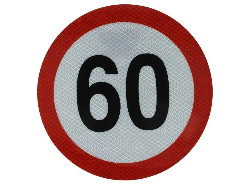 Наклейка обмеження швидкості 60km/h (1шт, світловідбиваюча) діаметр: 20см CARGOPARTS CARGO-T005 (фото 1)