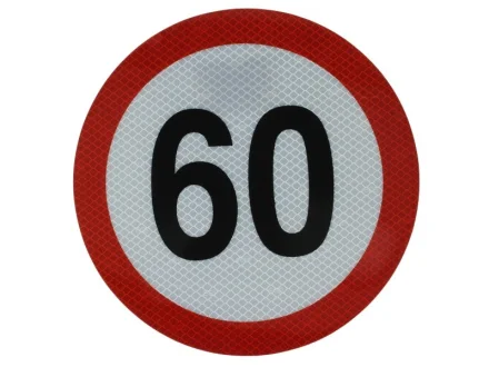Наклейка обмеження швидкості 60km/h (1шт, світловідбиваюча) діаметр: 20см CARGOPARTS CARGO-T005