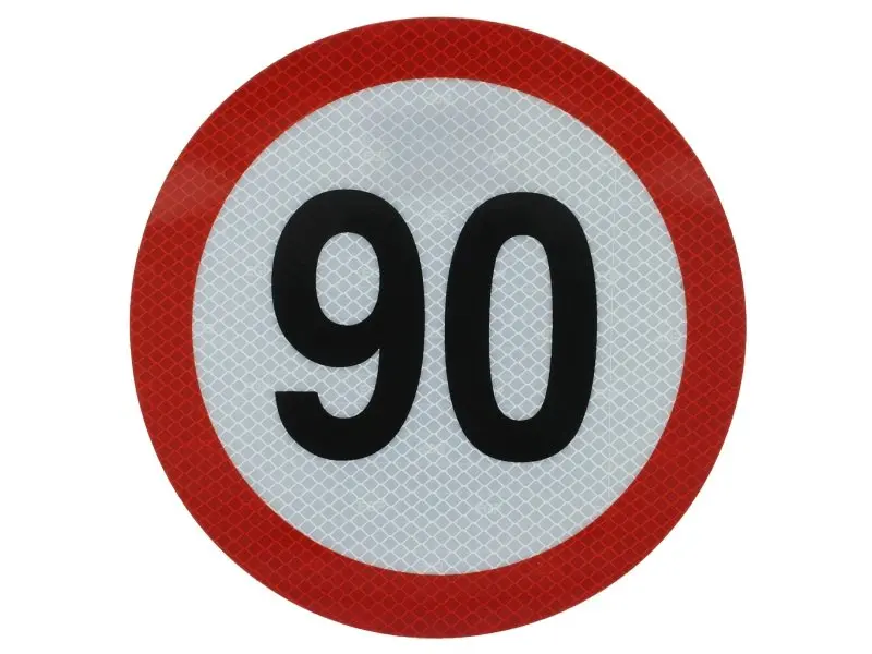 Наклейка обмеження швидкості 90km/h (1шт, світловідбиваюча) діаметр: 20см CARGOPARTS CARGO-T009 (фото 1)