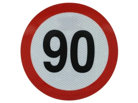 Наклейка обмеження швидкості 90km/h (1шт, світловідбиваюча) діаметр: 20см CARGOPARTS CARGO-T009