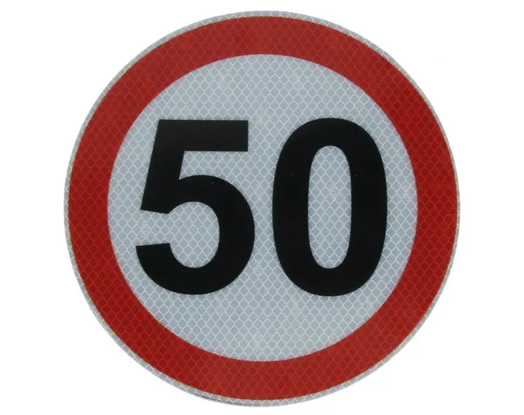 Наклейка обмеження швидкості 50km/h (1шт, світловідбиваюча) діаметр: 20см CARGOPARTS CARGO-T041 (фото 1)