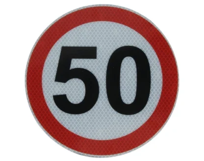 Наклейка обмеження швидкості 50km/h (1шт, світловідбиваюча) діаметр: 20см CARGOPARTS CARGO-T041