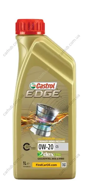 Моторна олива EDGE (1L) 0W20 API ILSAC GF-7 SQ ACEA C5 C6 CHRYSLER MS-6395 DEXOS1 GEN2 FIAT 9.55535 CR1 FIAT 9.55535 GSX FORD M2C947 A FORD M2C947 B1 JAGUAR 03.5006 LAND ROVER 03.5006 MB CASTROL EDGE 0W20 C5 1L (фото 1)