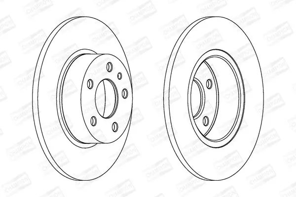 КОМПЛ.2 ШТ/ Гальмівний диск зад. Alfa Romeo 156 97-/Fiat Linea 07- (251*10) CHAMPION 561340CH (фото 1)