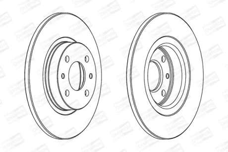 КОМПЛ.2 ШТ/ Гальмівний диск пер. FIAT 500 07-, Punto 94-, Panda 12- (257*12) CHAMPION 561469CH