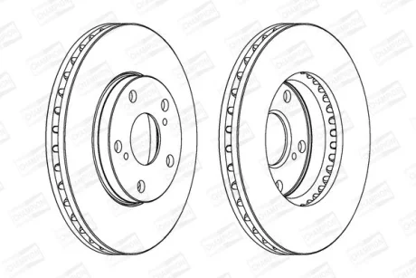 КОМПЛ.2 ШТ/ Гальмівний диск перед. Toyota Camry 91-02 (275х28) CHAMPION 561676CH