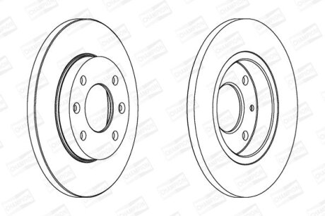 Гальмівний диск перед. Peugeot 206/306/Xsara 97- (247x13) компл. 2шт CHAMPION 562055CH
