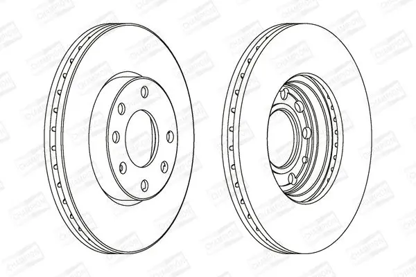 КОМПЛ.2 ШТ/ Гальмівний диск пер. Opel Astra G 95- (256*24) CHAMPION 562069CH (фото 1)