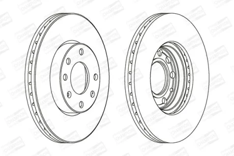 КОМПЛ.2 ШТ/ Гальмівний диск пер. Opel Astra G 95- (256*24) CHAMPION 562069CH