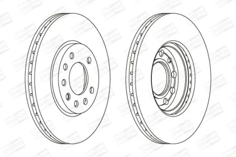 КОМПЛ.2 ШТ/ Гальмівний диск пер. OPEL Astra G, H/Zafira 98-/Meriva 03- (280*25) CHAMPION 562070CH