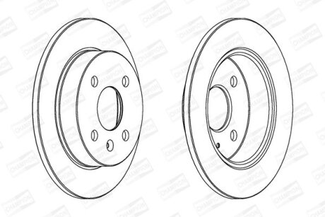 Гальмівний диск зад. Opel Astra G 98- (240x10) компл. 2шт CHAMPION 562071CH