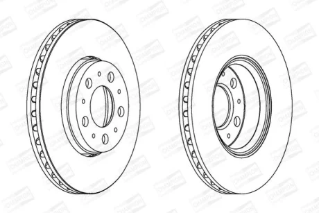 КОМПЛ.2 ШТ/ Гальмівний диск перед. Volvo S60, S80, V70, XC70 98- (286x26) CHAMPION 562244CH