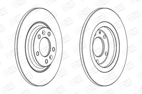 Гальмівний диск (задній) CITROËN C5/PEUGEOT 407/508/607/RCZ 1.6-3.0 04- компл. 2шт CHAMPION 562253CH