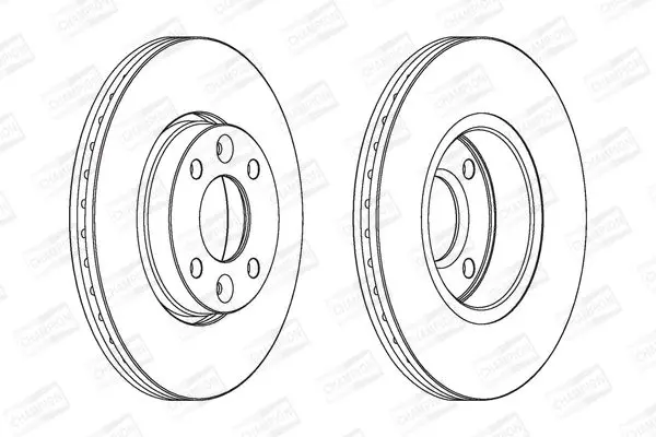 КОМПЛ.2 ШТ/ Гальмівний диск пер. Nissan Note 06- /Micra 03- /Logan 07-/Megane 02- (260*22) CHAMPION 562268CH (фото 1)