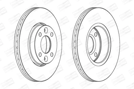 КОМПЛ.2 ШТ/ Гальмівний диск пер. Nissan Note 06- /Micra 03- /Logan 07-/Megane 02- (260*22) CHAMPION 562268CH