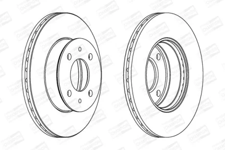 КОМПЛ.2 ШТ/ Гальмівний диск пер. Hyundai Accent II (LC) 00- (241*19) CHAMPION 562273CH