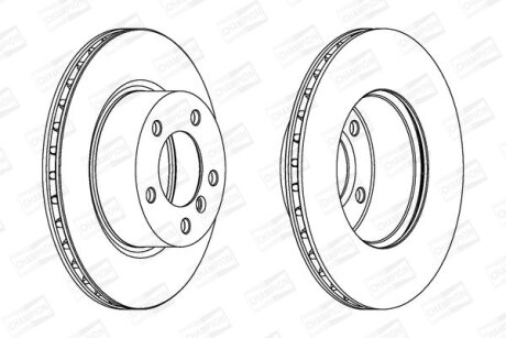 Гальмівний диск перед. BMW 1(E81/82/87/88)/3(E90) 03- (292x22) компл. 2шт CHAMPION 562317CH