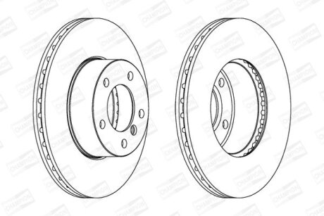 Гальмівний диск пер. BMW E90/E87/E81 04- 300мм компл. 2шт CHAMPION 562342CH