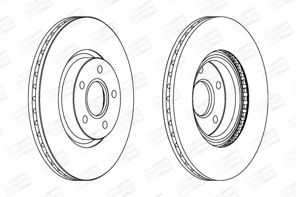 КОМПЛ.2 ШТ/ Гальмівний диск пер. Ford Focus/C-Max/Kuga/ Volvo C30/C70 03- (300*25) CHAMPION 562363CH (фото 1)
