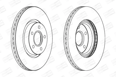 КОМПЛ.2 ШТ/ Гальмівний диск пер. Ford Focus/C-Max/Kuga/ Volvo C30/C70 03- (300*25) CHAMPION 562363CH