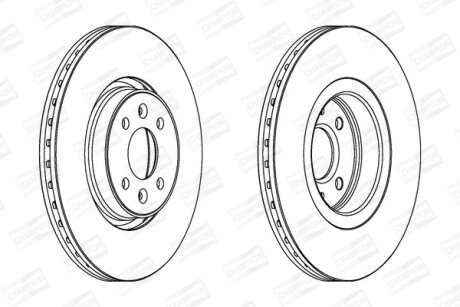 Гальмівний диск перед. Renault Scenic 03- (вент.) (300x24) компл. 2шт CHAMPION 562410CH