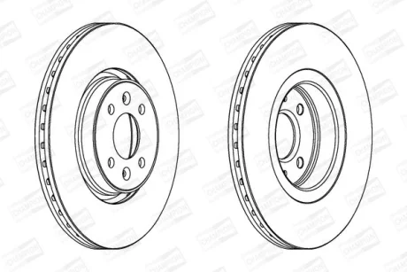 КОМПЛ.2 ШТ/ Гальмівний диск пер. Renault Scenic II (JM0/1_) 04- (300*24) CHAMPION 562410CH