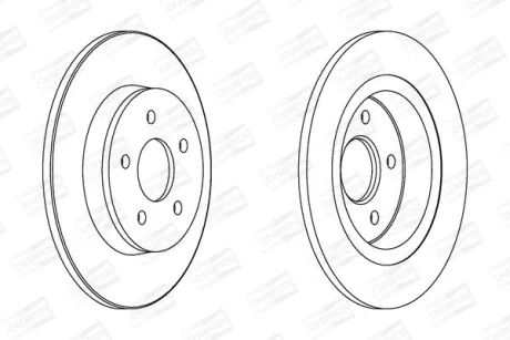КОМПЛ.2 ШТ/ Гальмівний диск зад. FORD C-max,Focus II/Volvo C30,S40,V40/V50 03- (280*11, 16") CHAMPION 562411CH