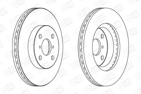 КОМПЛ.2 ШТ/ Гальмівний диск пер. Toyota Yaris 05- (258*22) CHAMPION 562421CH