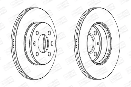 КОМПЛ.2 ШТ/ Гальмівний диск пер. Hyundai Getz (TB) 02- (241*19) CHAMPION 562425CH