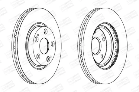 КОМПЛ.2 ШТ/ Гальмівний диск пер. TOYOTA Avensis (_T25_) 05-, Corolla 04- (295*26) CHAMPION 562430CH
